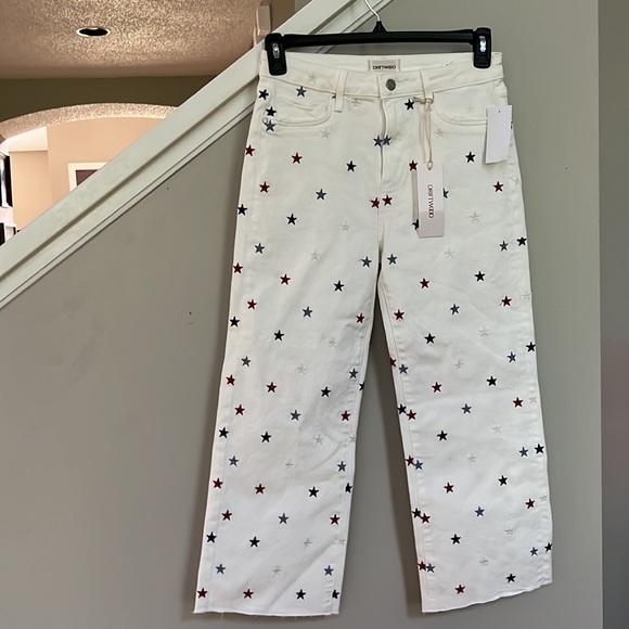 Driftwood Charlee High Rise Wide Leg Embroidered Jeans. - Picture 6 of 11